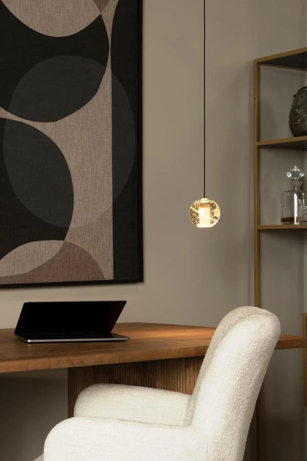 Lucide DILENKO - Pendelleuchten - Ø 14 cm - LED - 1x4,2W 2700K - Mattes Gold / Messing - Atmosphäre 1